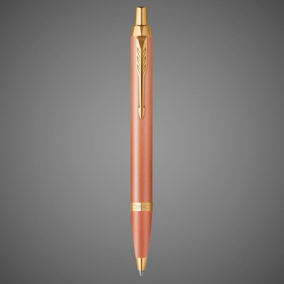 Ручка шариковаяParker"IM Writing Rituals Uplifting Orange GT" синяя, 1,0мм, подар. упаковка, Лаки и смолы: лак, латунь