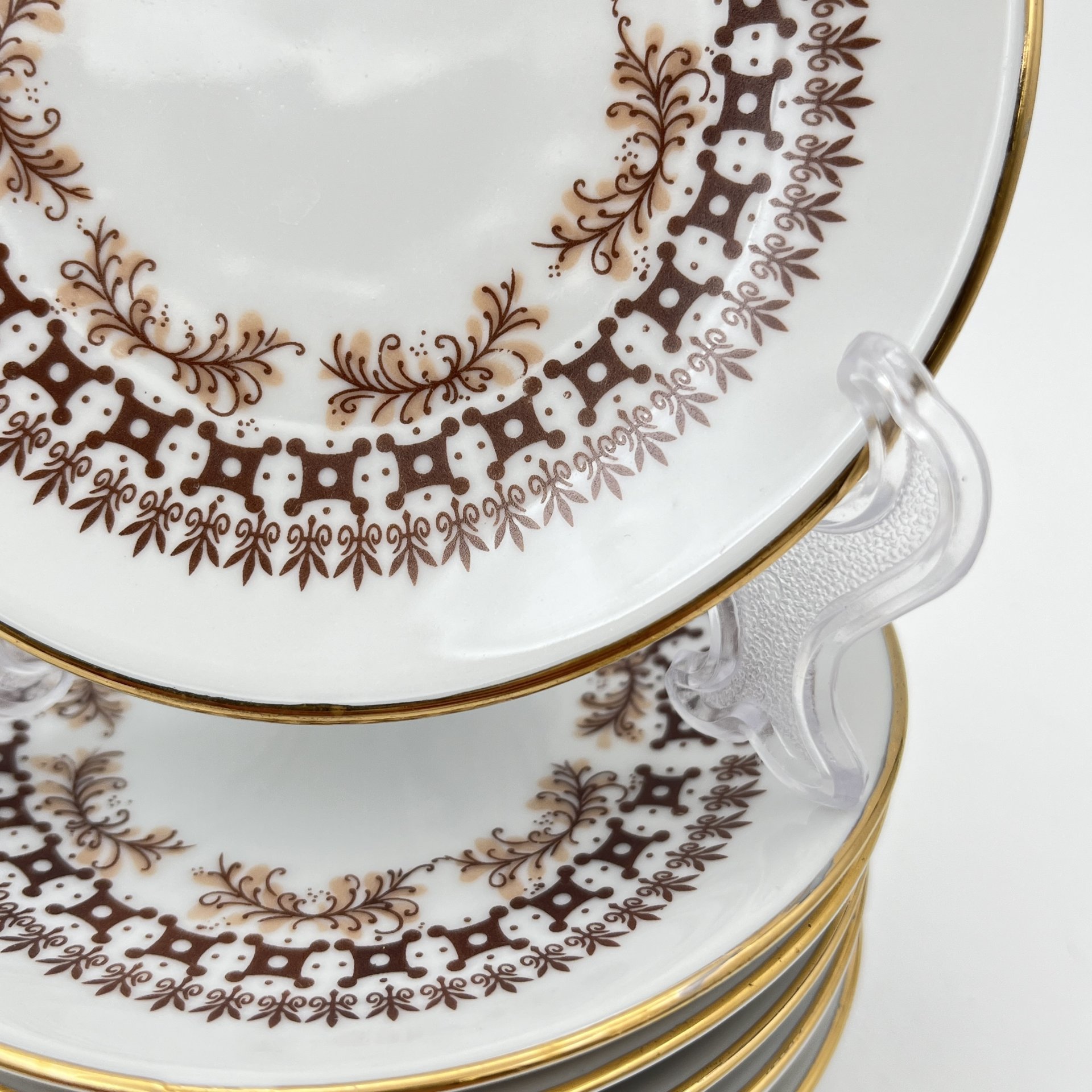 Набор розеток с растительным декором на 6 персон, фарфор, деколь, золочение, Kahla, Германия, 1968-1991 гг.