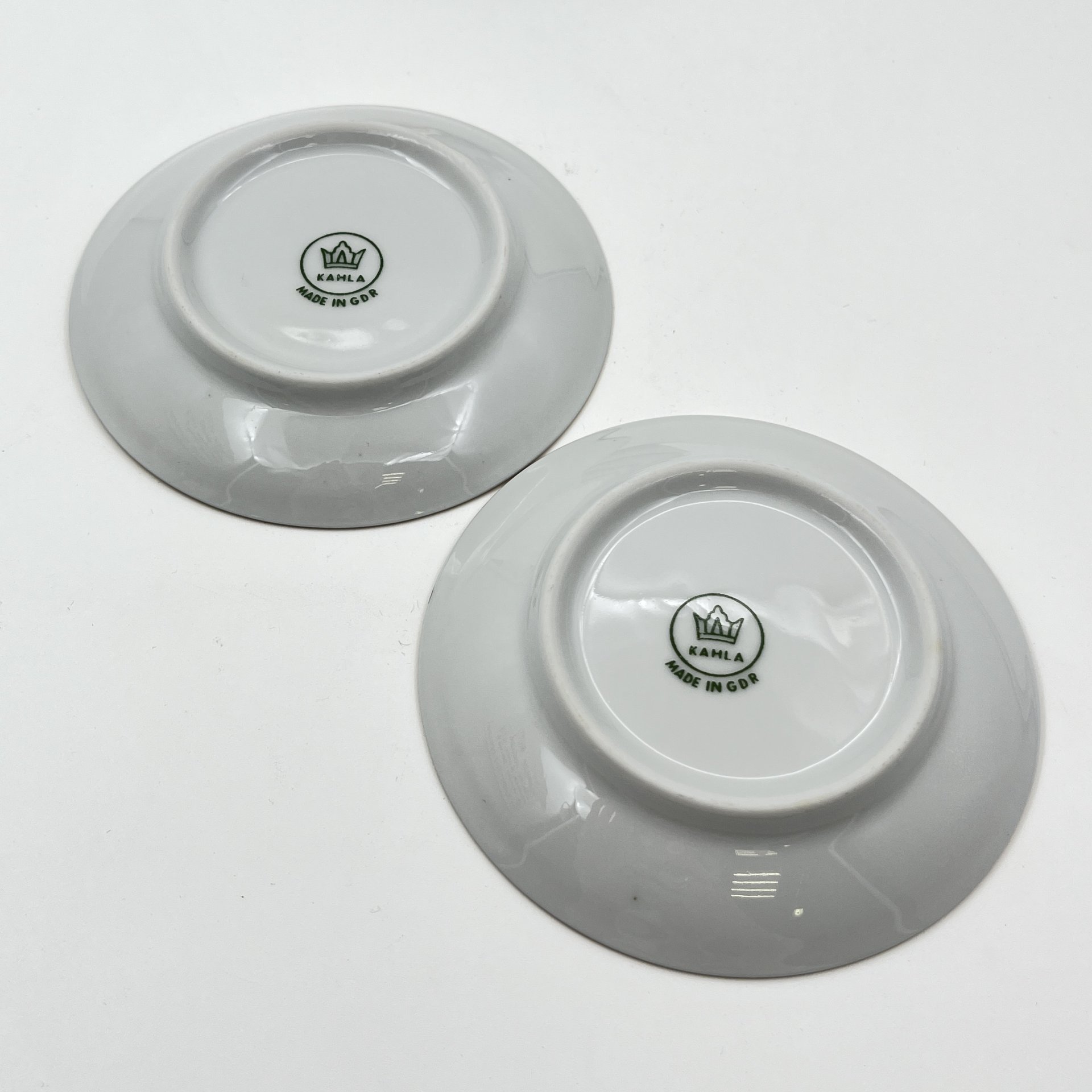 Набор розеток с растительным декором на 6 персон, фарфор, деколь, золочение, Kahla, Германия, 1968-1991 гг.