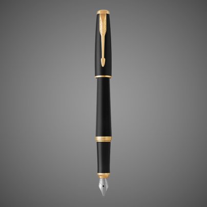 Перьевая ручка Parker Urban Core, (матовый черный лак) Muted Black GT, F309, перо: F, цвет чернил: blue, в подарочной упаковке., Лаки и смолы: лак, нержавеющая сталь