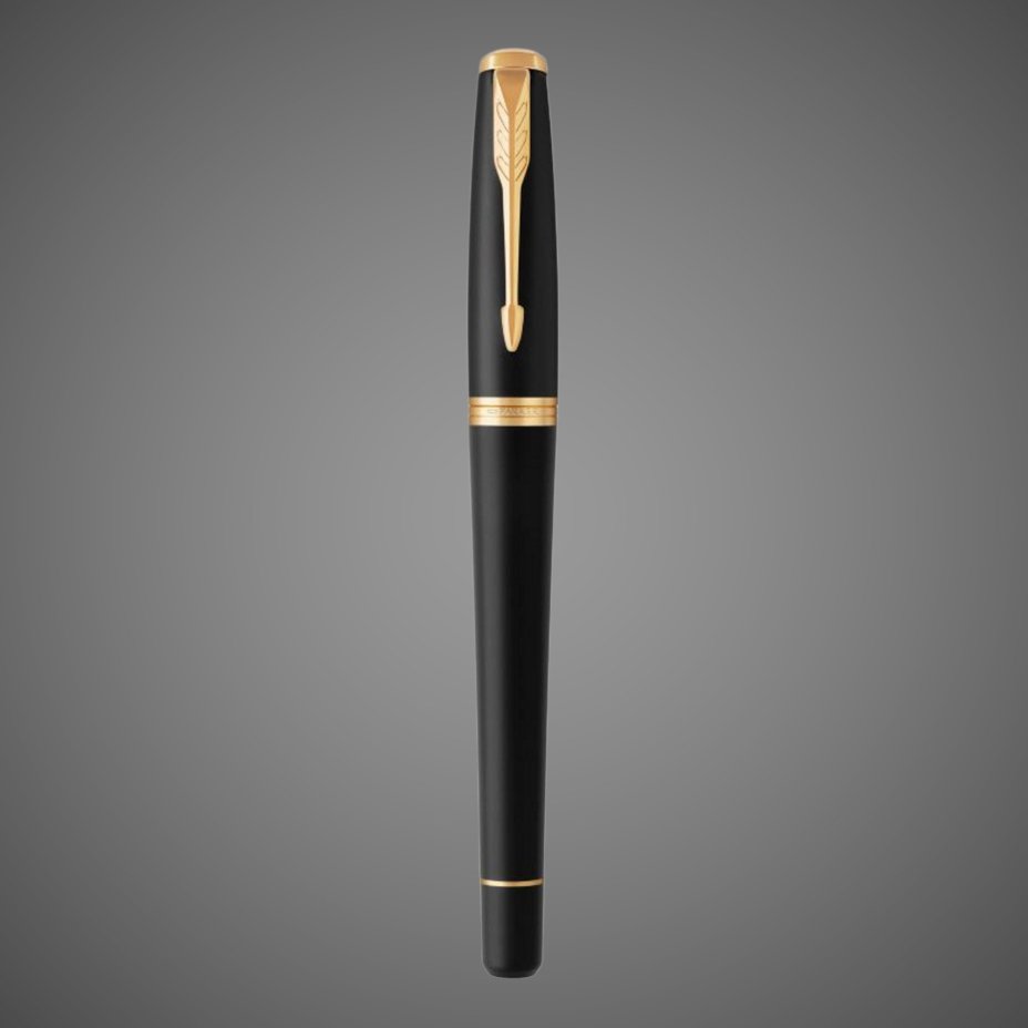 Перьевая ручка Parker Urban Core, (матовый черный лак) Muted Black GT, F309, перо: F, цвет чернил: blue, в подарочной упаковке., Лаки и смолы: лак, нержавеющая сталь