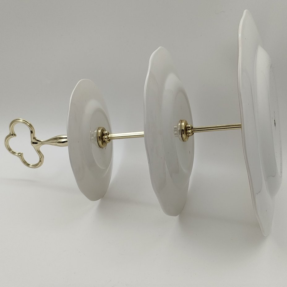 Фруктовница трехуровневая с цветочным декором, фаянс, деколь, металл, Enoch Wedgwood (Tunstall) Ltd., Великобритания, 1960-1980 гг.