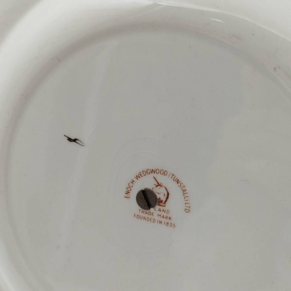 Фруктовница трехуровневая с цветочным декором, фаянс, деколь, металл, Enoch Wedgwood (Tunstall) Ltd., Великобритания, 1960-1980 гг.