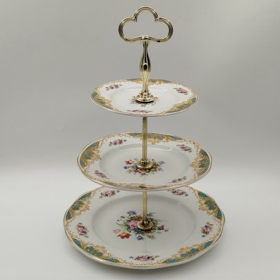 Фруктовница трехуровневая с цветочным декором, Enoch Wedgwood (Tunstall) Ltd.