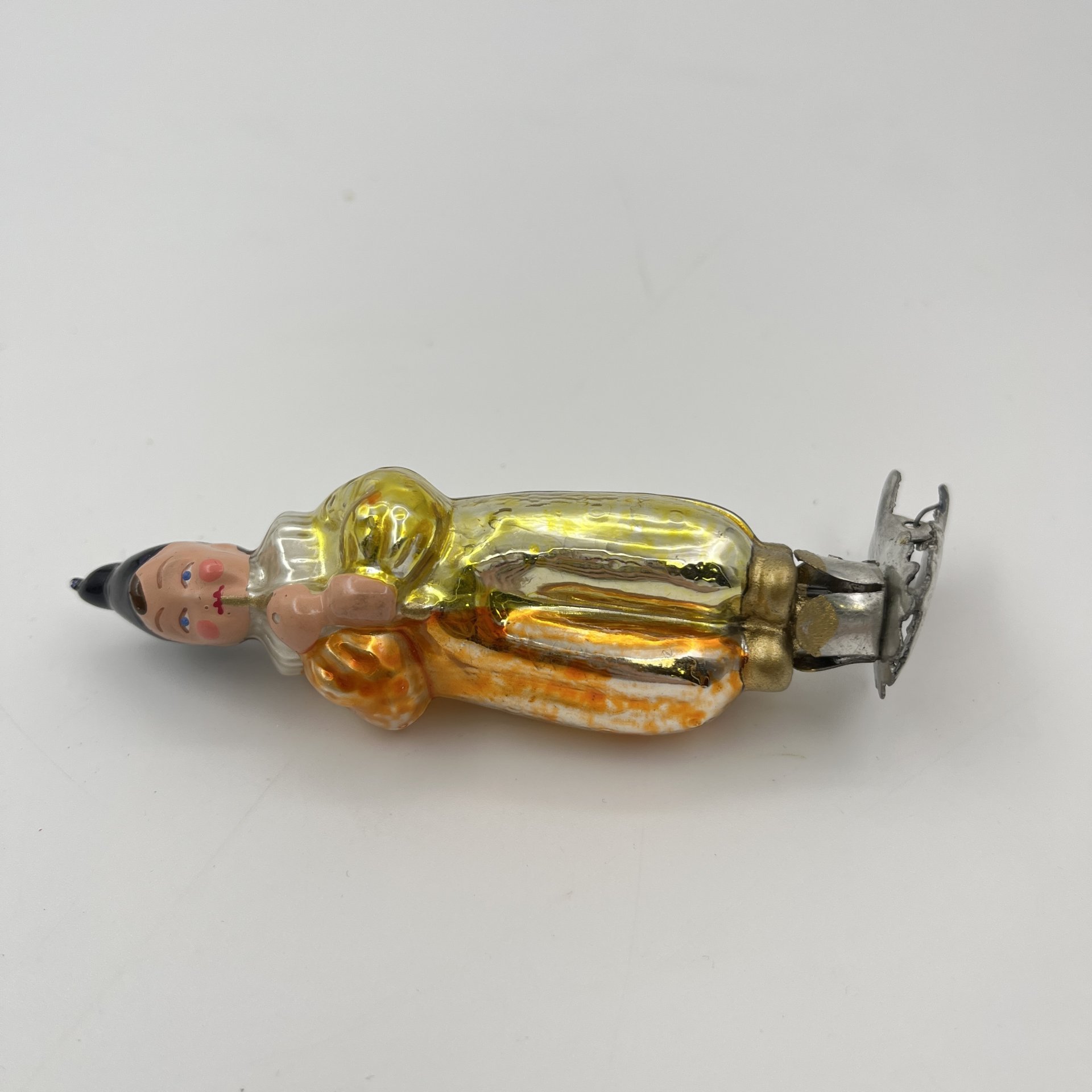 Игрушка ёлочная "Мальчик с дудочкой", стекло, металл, роспись, СССР, 1950-1960 гг.