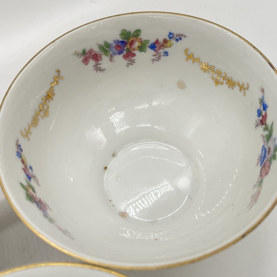 Набор из 3 чашек с цветочным декором из серии "Marie-Luise", фарфор, деколь, золочение, Christian Seltmann, Weiden, Германия, 1949-1954 гг.