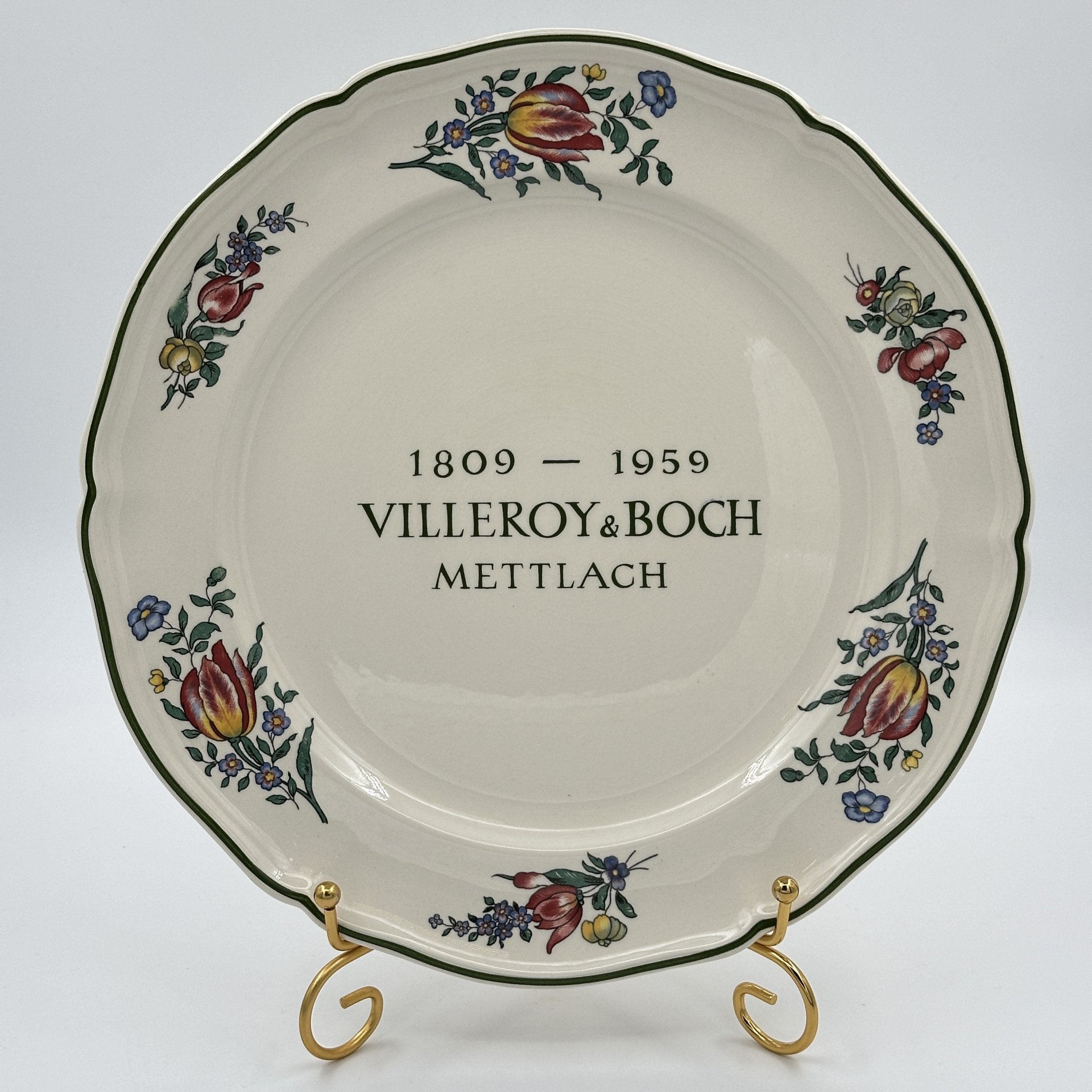 Тарелка настенная, юбилейная "1809-1959 Villeroy&Boch  Mettlach" (150 лет Виллерой и Бох в Метлах), Villeroy & Boch