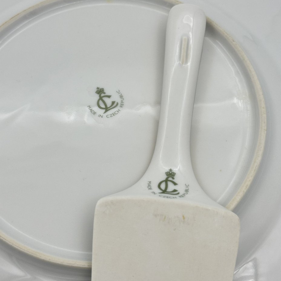 Тортница с лопаткой "Мейсенский букет", Duchov Porcelain