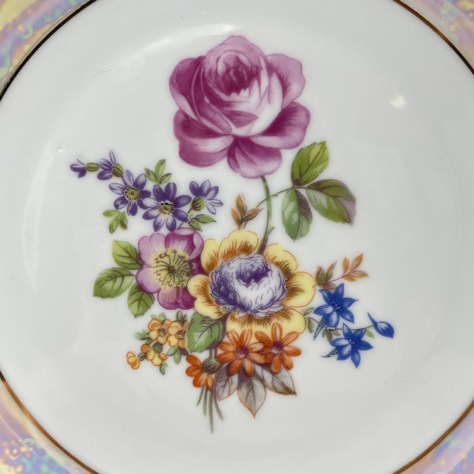 Набор из 6-ти десертных тарелок, украшенных цветочным декором