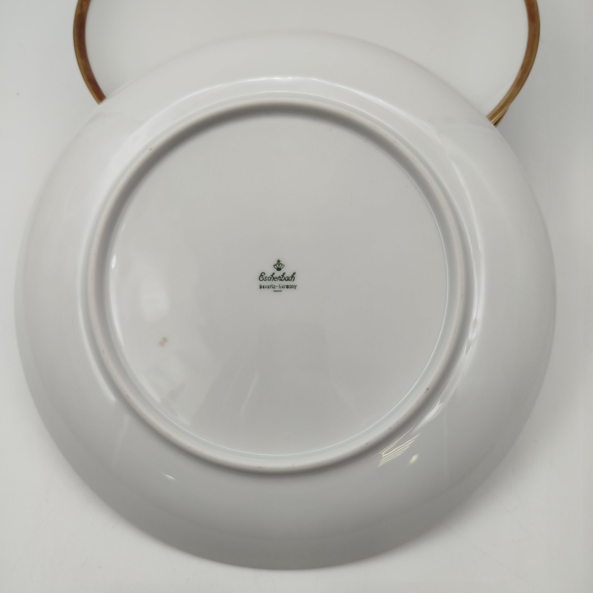 Набор обеденных тарелок с лаконичным декором на 6 персон, фарфор, золочение, Eschenbach, Германия, 1950-1970 гг.
