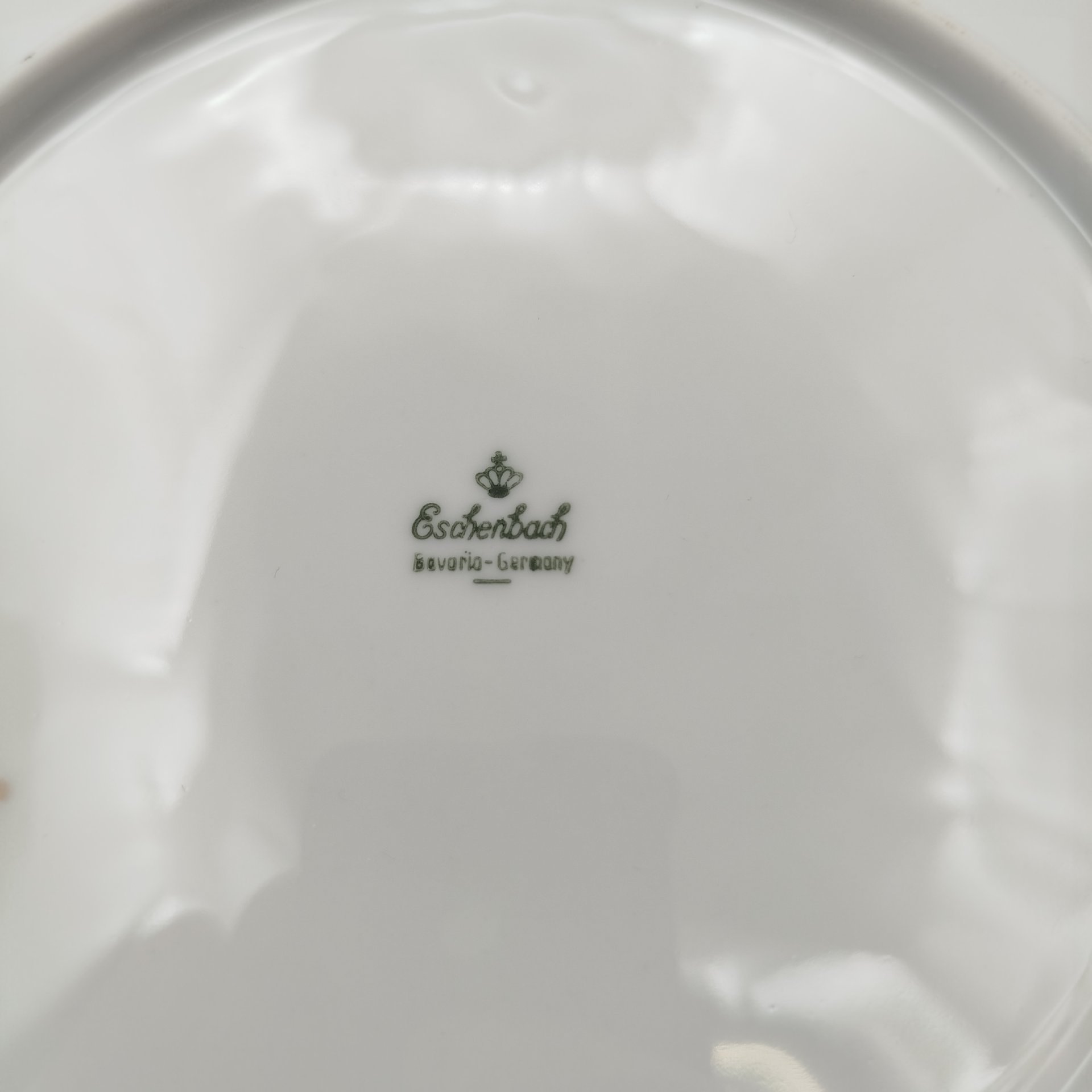 Набор обеденных тарелок с лаконичным декором на 6 персон, фарфор, золочение, Eschenbach, Германия, 1950-1970 гг.