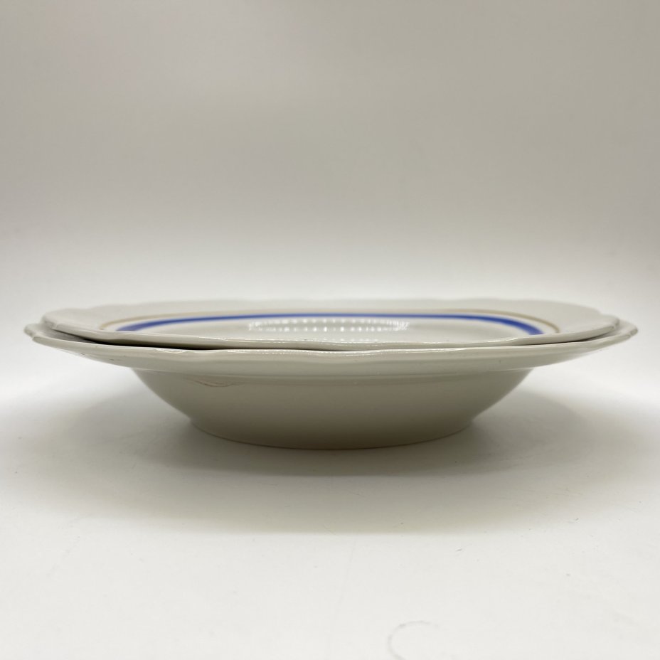 Набор из 2-х тарелок (обеденная и суповая), фарфор, золочение, Городницкий фарфоровый завод, Россия, 1970-2000 гг.