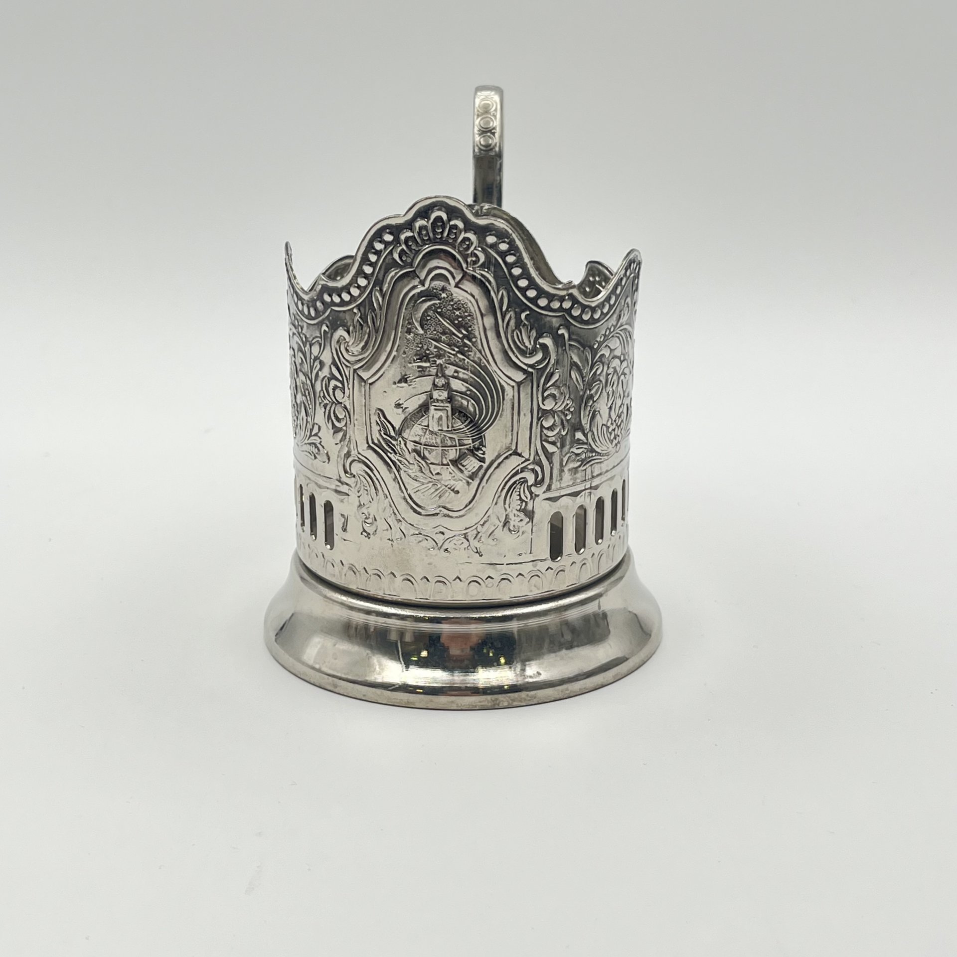 Подстаканник "Советский космос", мНЦ (медь-никель-цинк), Кольчугинский завод цветных металлов