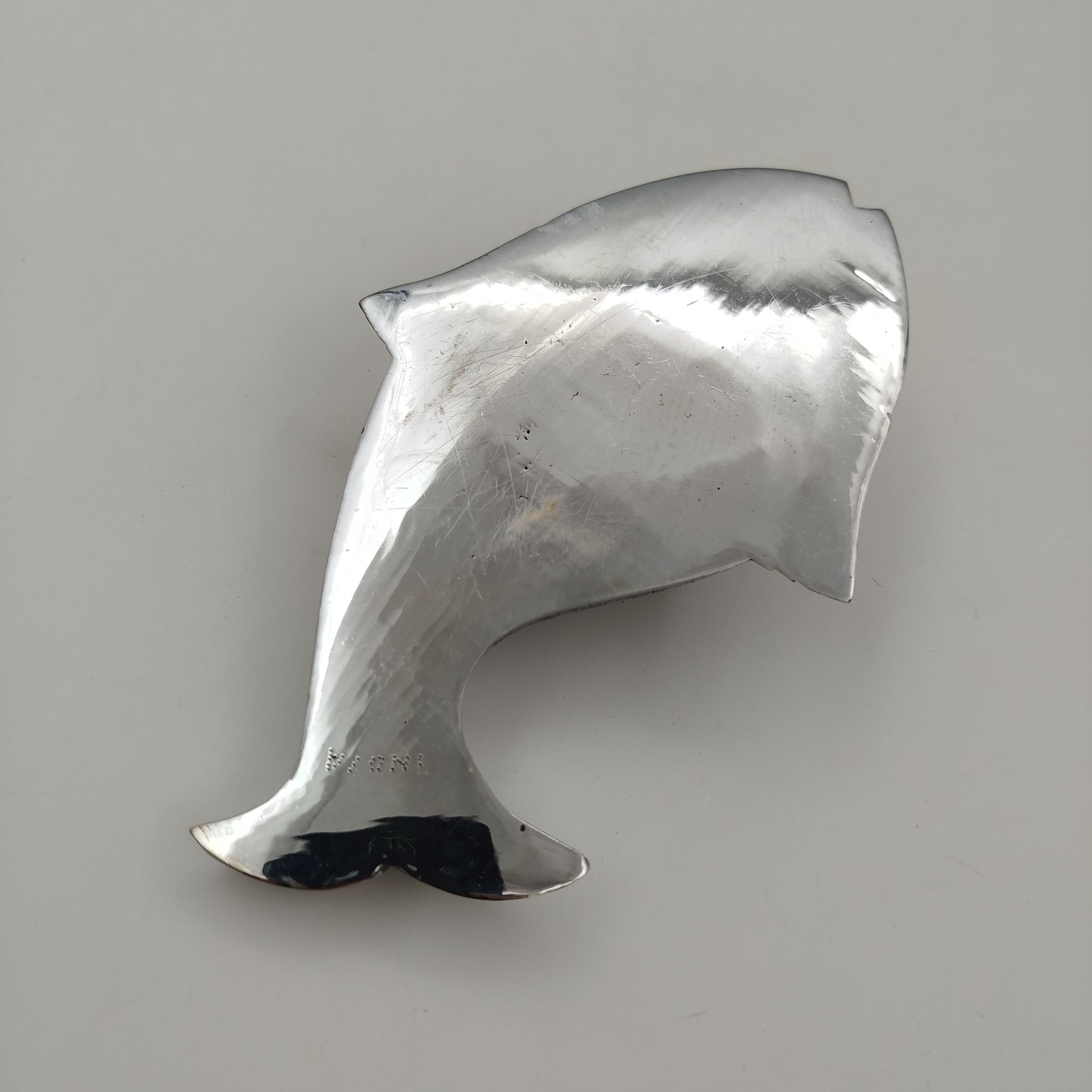 Пепельница в форме рыбы, латунь, гравировка, серебрение, Индия, 1960-1980 гг.