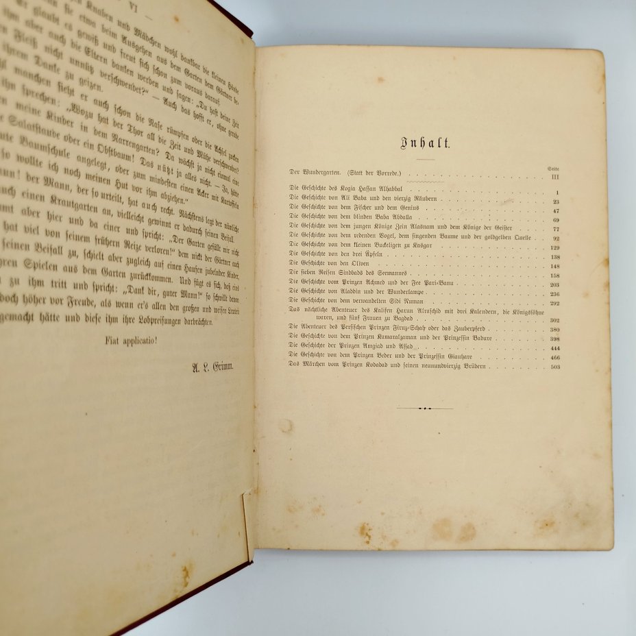 Книга "Märchen der Tausend und Einen Nacht für die Jugend bearbeitet von Albert Ludwig Grimm" (Сказки "Тысячи и одной ночи" для молодежи под редакцией Альберта Людвига Гримма), с иллюстрациями