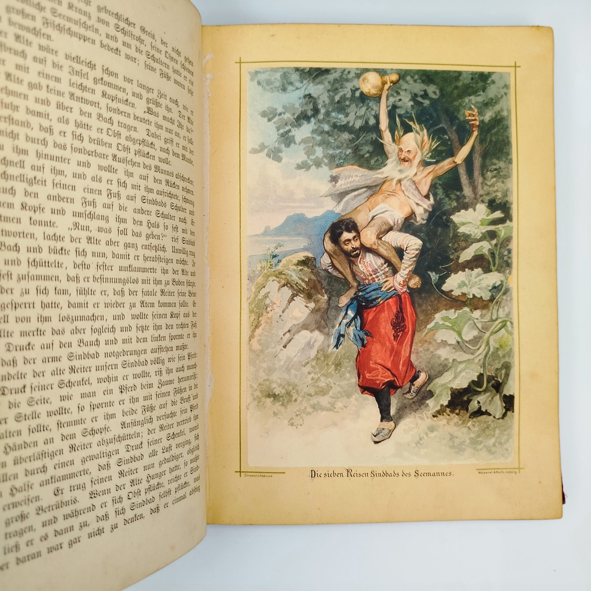 Книга "Märchen der Tausend und Einen Nacht für die Jugend bearbeitet von Albert Ludwig Grimm" (Сказки "Тысячи и одной ночи" для молодежи под редакцией Альберта Людвига Гримма), с иллюстрациями, бумага, печать, коленкор, тиснение, Германия, 1890 г.
