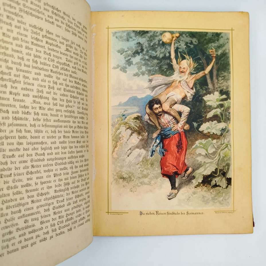 Книга "Märchen der Tausend und Einen Nacht für die Jugend bearbeitet von Albert Ludwig Grimm" (Сказки "Тысячи и одной ночи" для молодежи под редакцией Альберта Людвига Гримма), с иллюстрациями