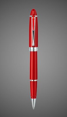 Ручка-роллер Aurora Ipsilon Deluxe Red CT, в подарочной коробке, Лаки и смолы: лак, родий, смола, хром