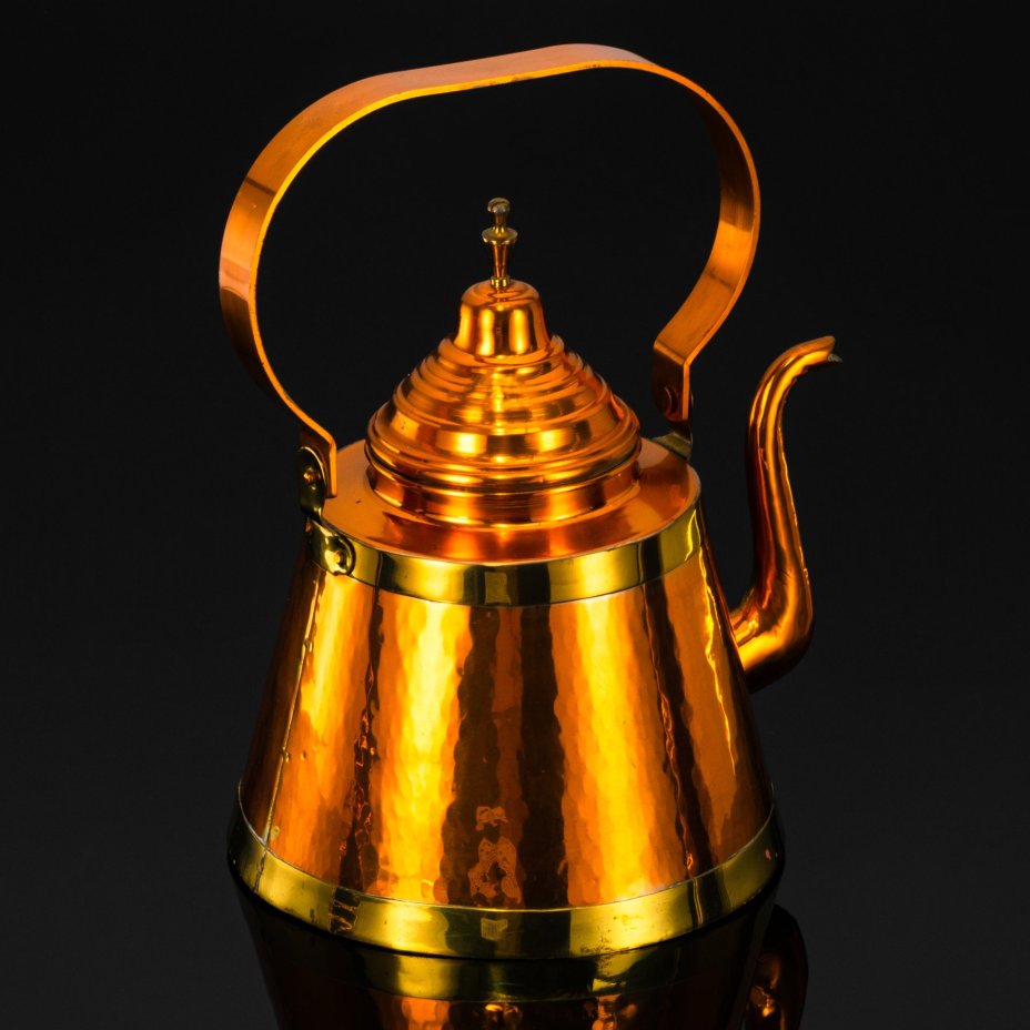 Чайник для кипячения воды, Vableux, медь, латунь, лужение, Бельгия, 1950-1960 гг.