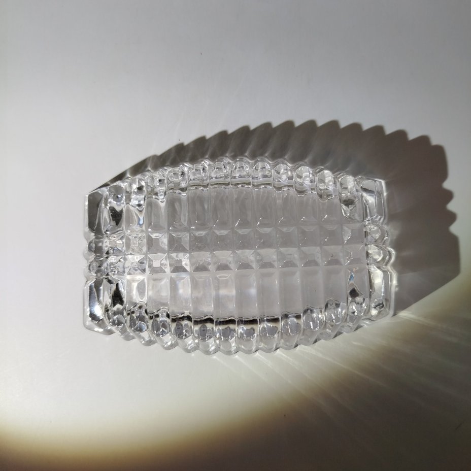 Пепельница с рельефным декором, хрусталь, гранение, Дятьковский хрустальный завод, СССР, 1970-1980 гг.