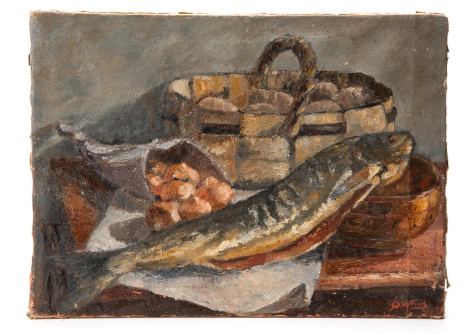 Картина "На кухне", художник Лагутин Сергей Яковлевич, холст, масло, дерево
