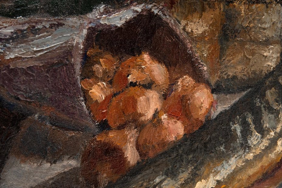 Картина "На кухне", художник Лагутин Сергей Яковлевич, холст, масло, дерево