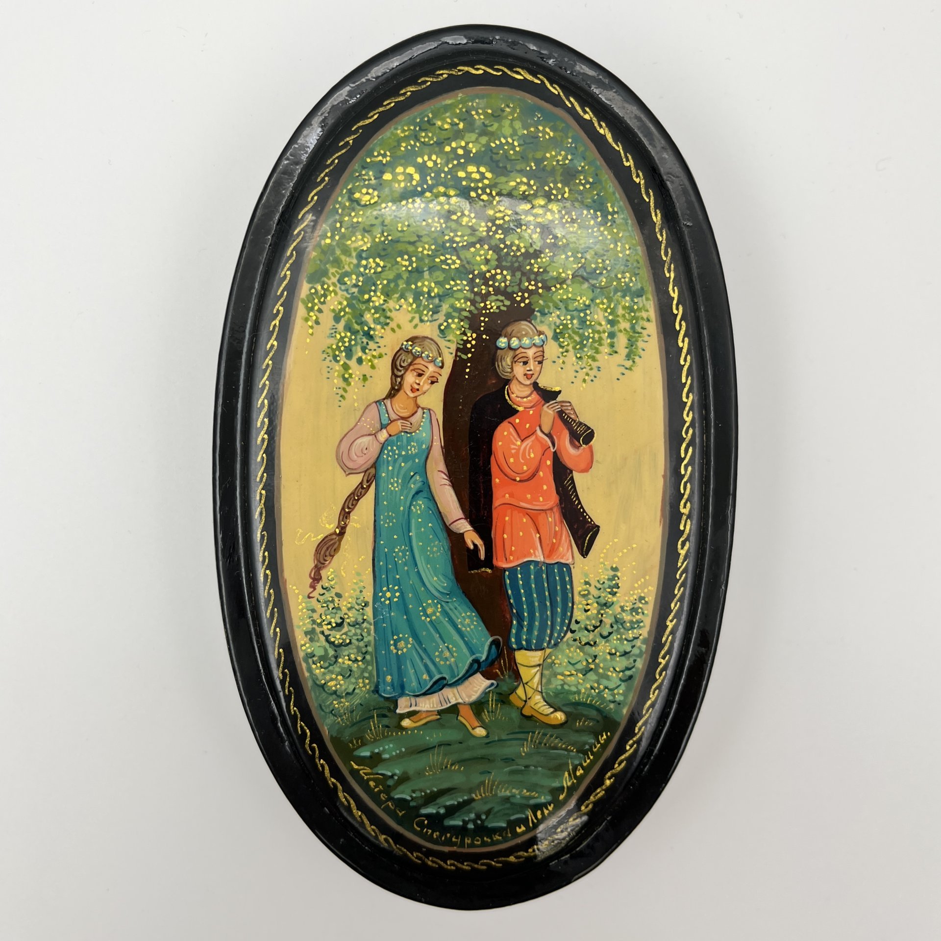 Шкатулка "Снегурочка и Лель", автор Машин, Мстера