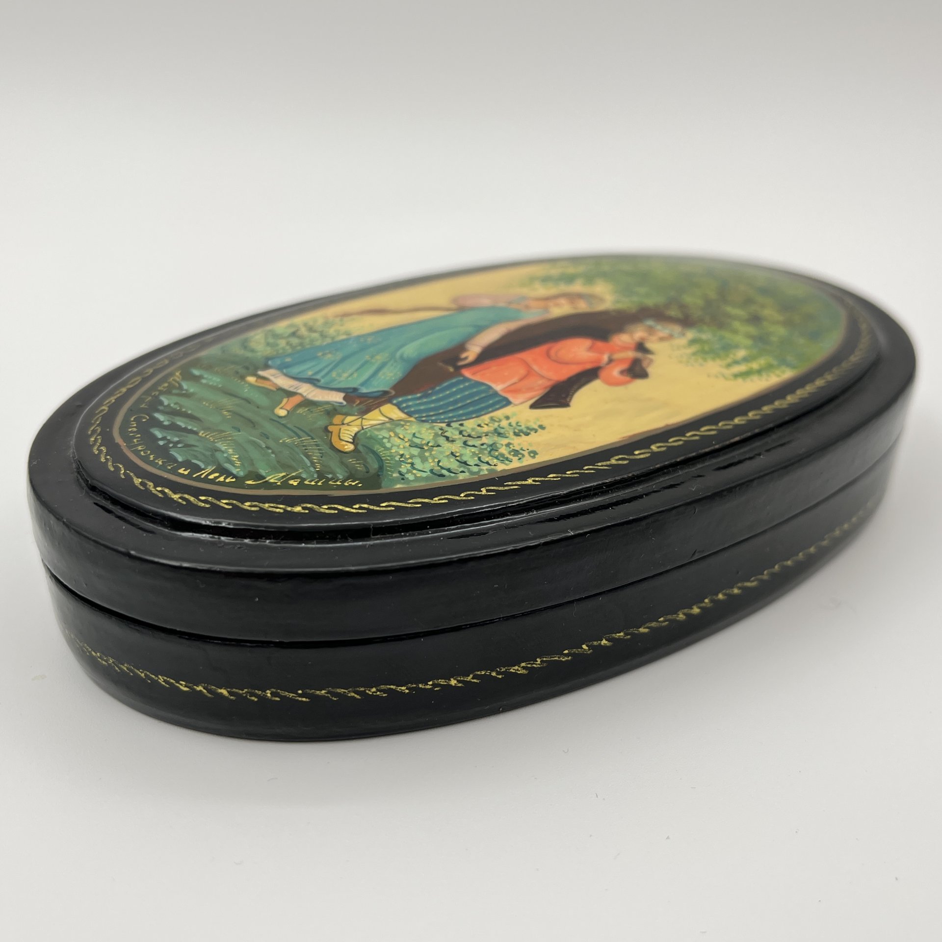 Шкатулка "Снегурочка и Лель", автор Машин, Мстера