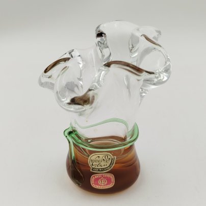 Ваза миниатюрная с янтарным подтоном у основания, Bohemia Crystal (Bohemia Glass)