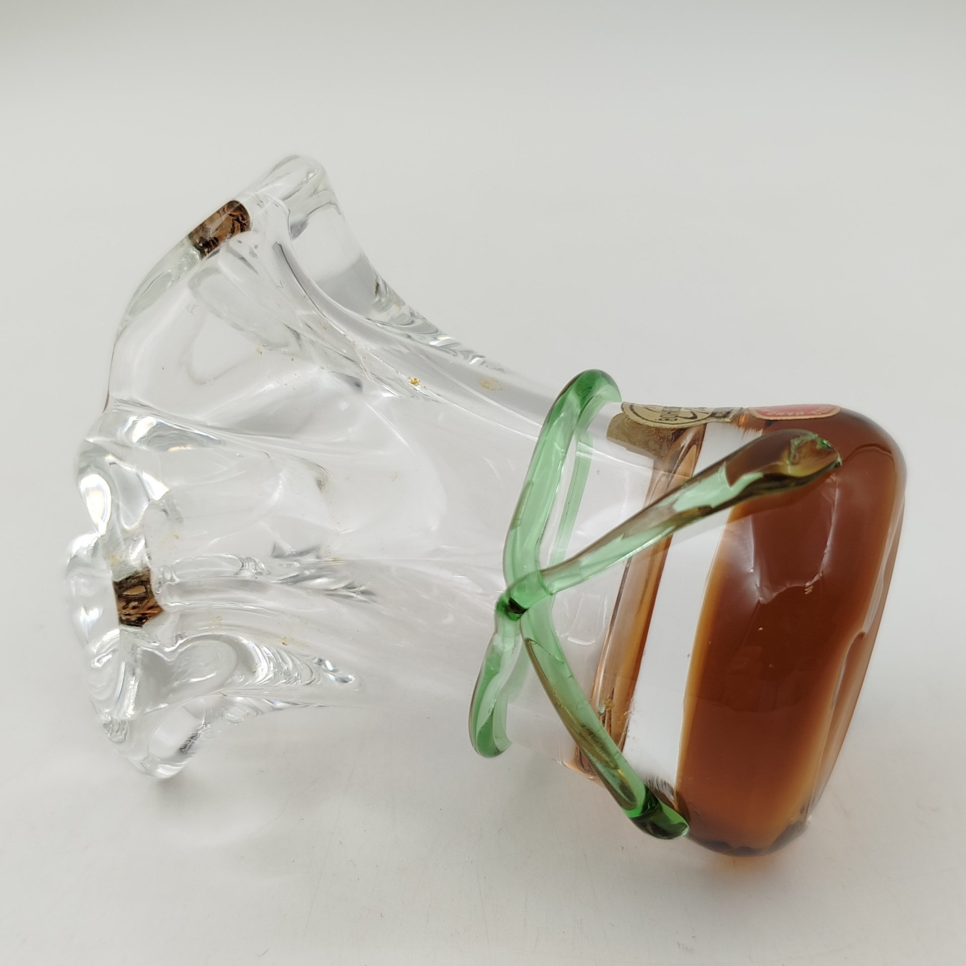 Ваза миниатюрная с янтарным подтоном у основания, Bohemia Crystal (Bohemia Glass)