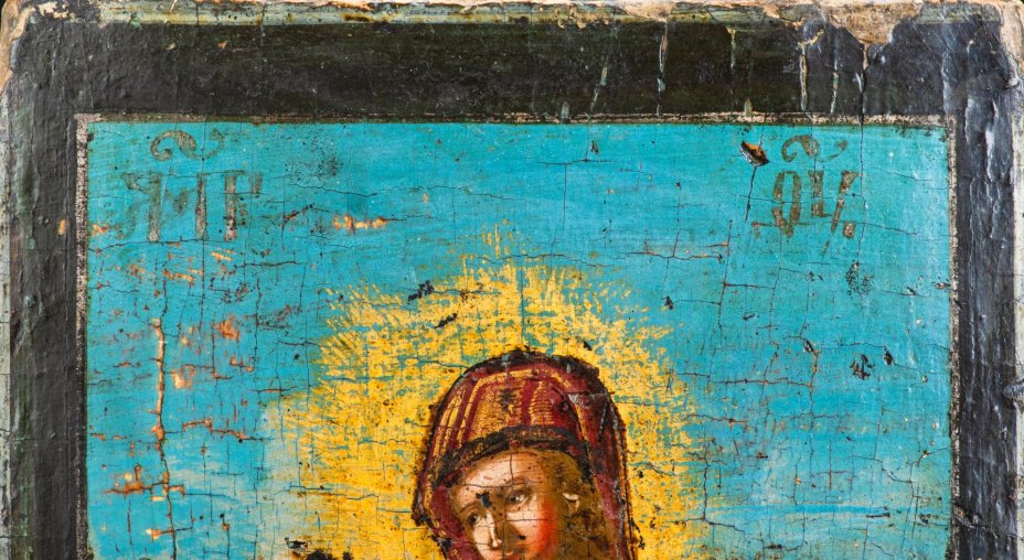 Икона Божией Матери "Умягчение злых сердец", дерево, темпера, золочение, Российская империя, 1750-1800 гг.