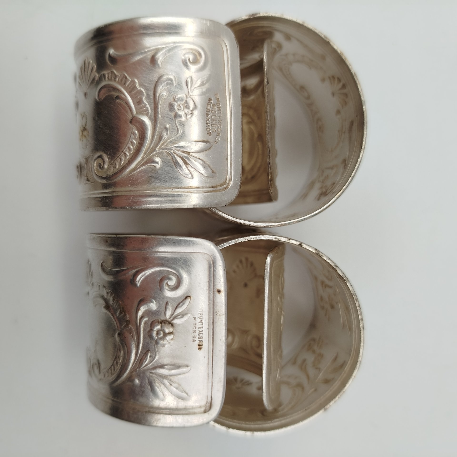 Набор винтажных колец для салфеток на 6 персон, украшенных растительным декором и произвольной нумерацией