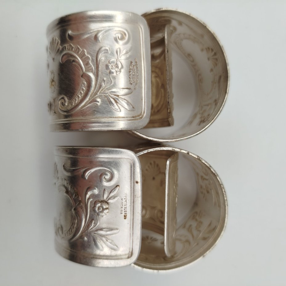 Набор винтажных колец для салфеток на 6 персон, украшенных растительным декором и произвольной нумерацией