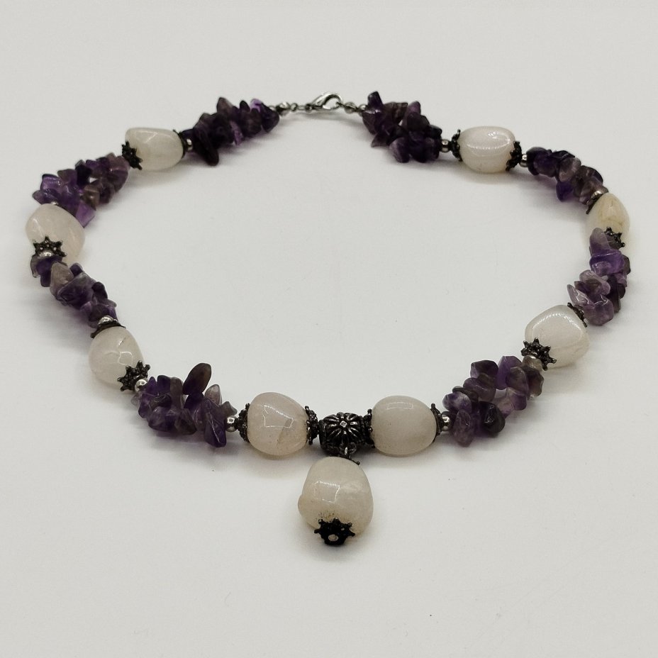 Бусы с бусинами разной формы, натуральный камень, аметист, металл, Российская Федерация, 1990-2015 гг.