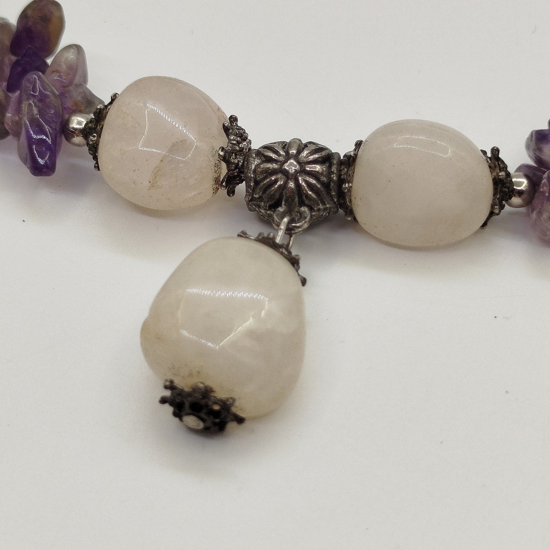 Бусы с бусинами разной формы, натуральный камень, аметист, металл, Российская Федерация, 1990-2015 гг.