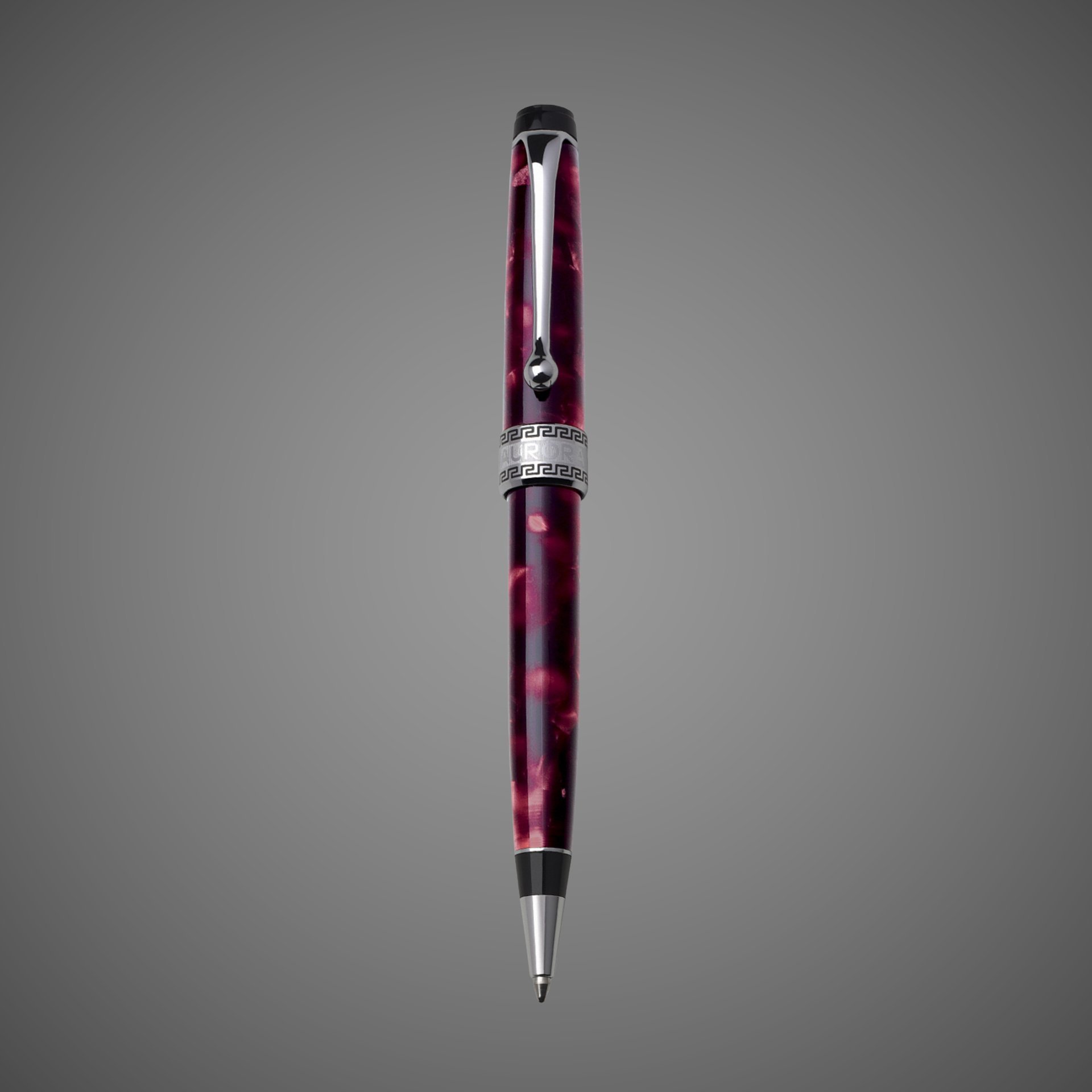 Шариковая ручка Aurora Optima Auroloide Variegated Burgundy CT, в подарочной коробке, Лаки и смолы: смола, хром