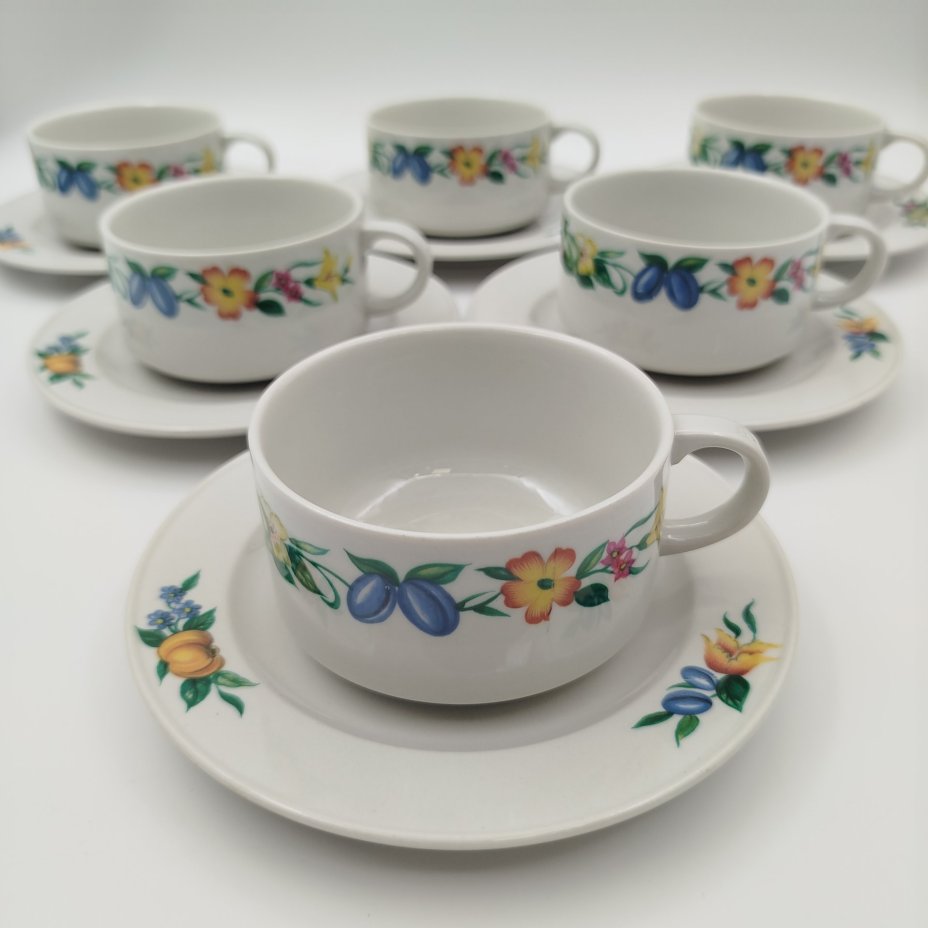 Набор чайных пар с цветочным и ягодным декором на 6 персон, Villeroy & Boch