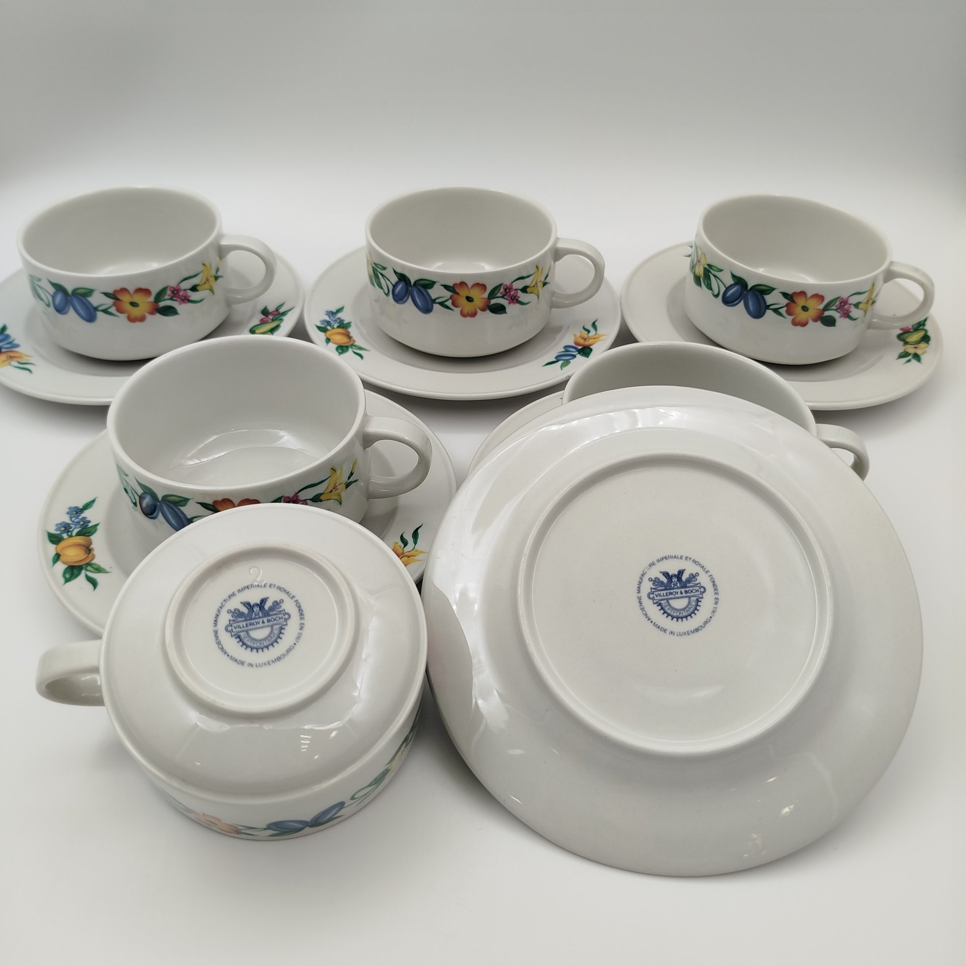 Набор чайных пар с цветочным и ягодным декором на 6 персон, Villeroy & Boch