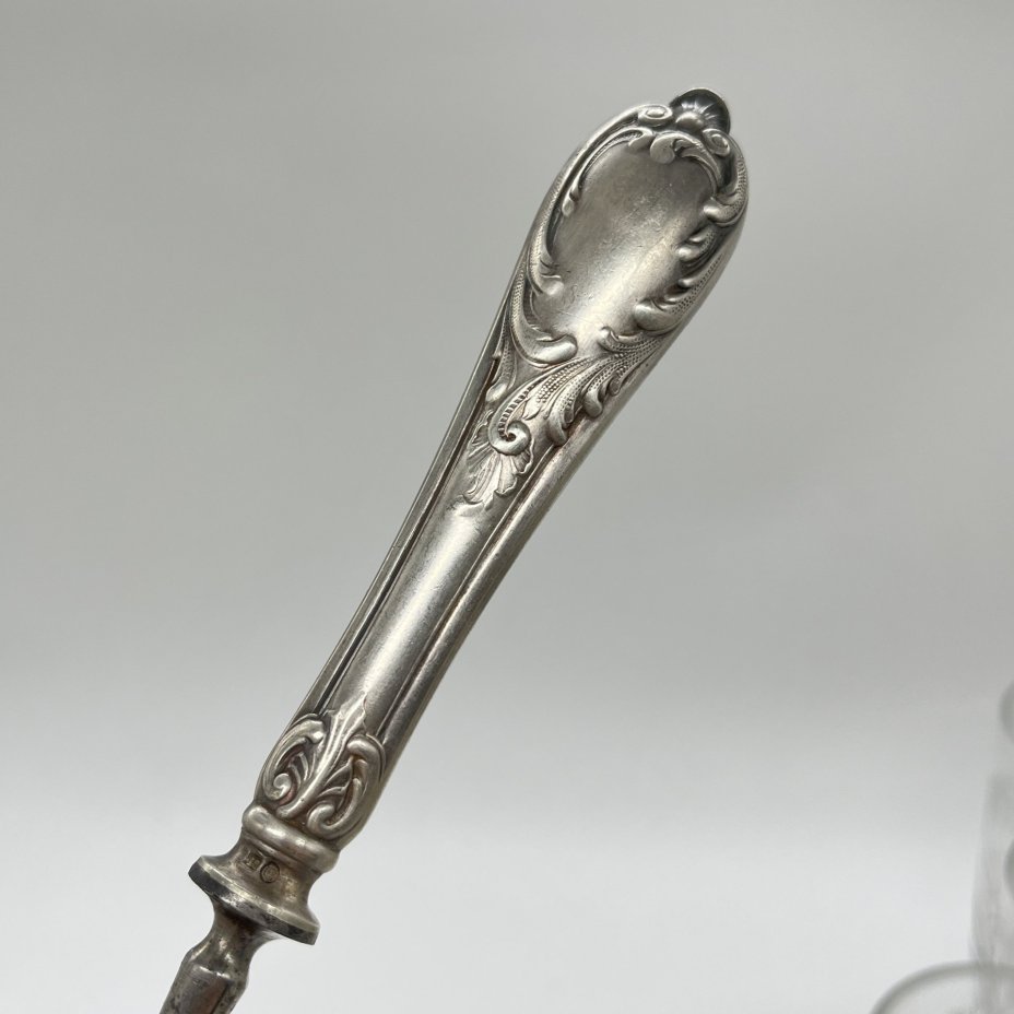 Нож для масла с растительным декором на ручке, металл, посеребрение, August Wellner Söhne, Германия, 1918-1934 гг.