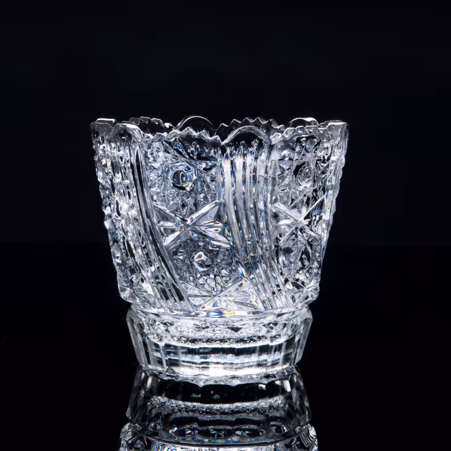Ваза с рельефным декором, хрусталь, алмазная грань, СССР, 1970-1990 гг.