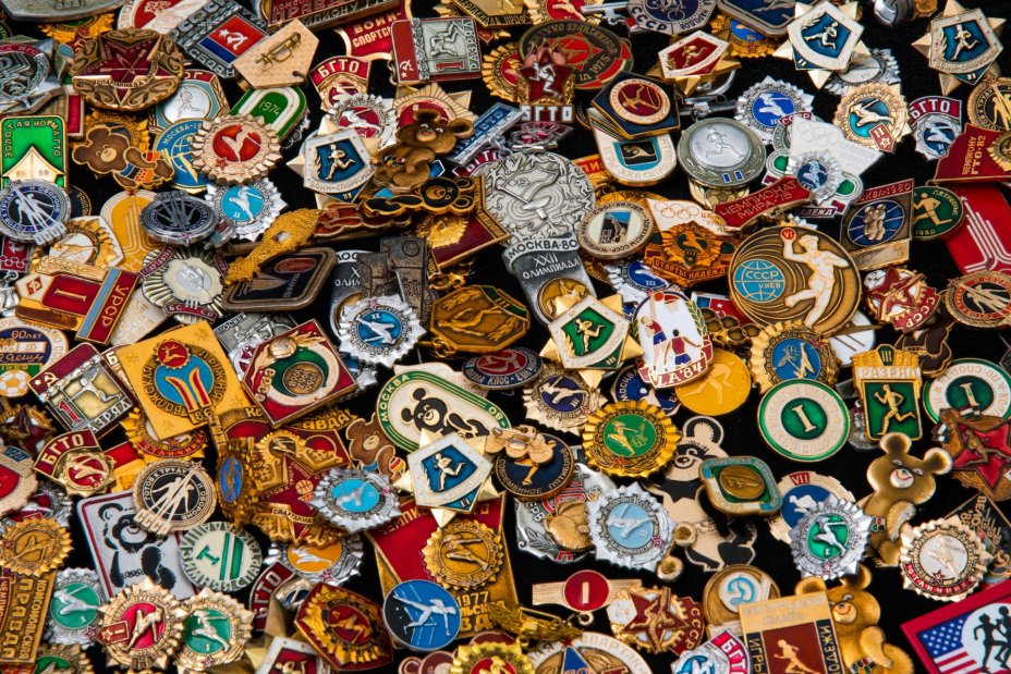 Случайный знак на тематику спорта, СССР, 1950-1980 гг.