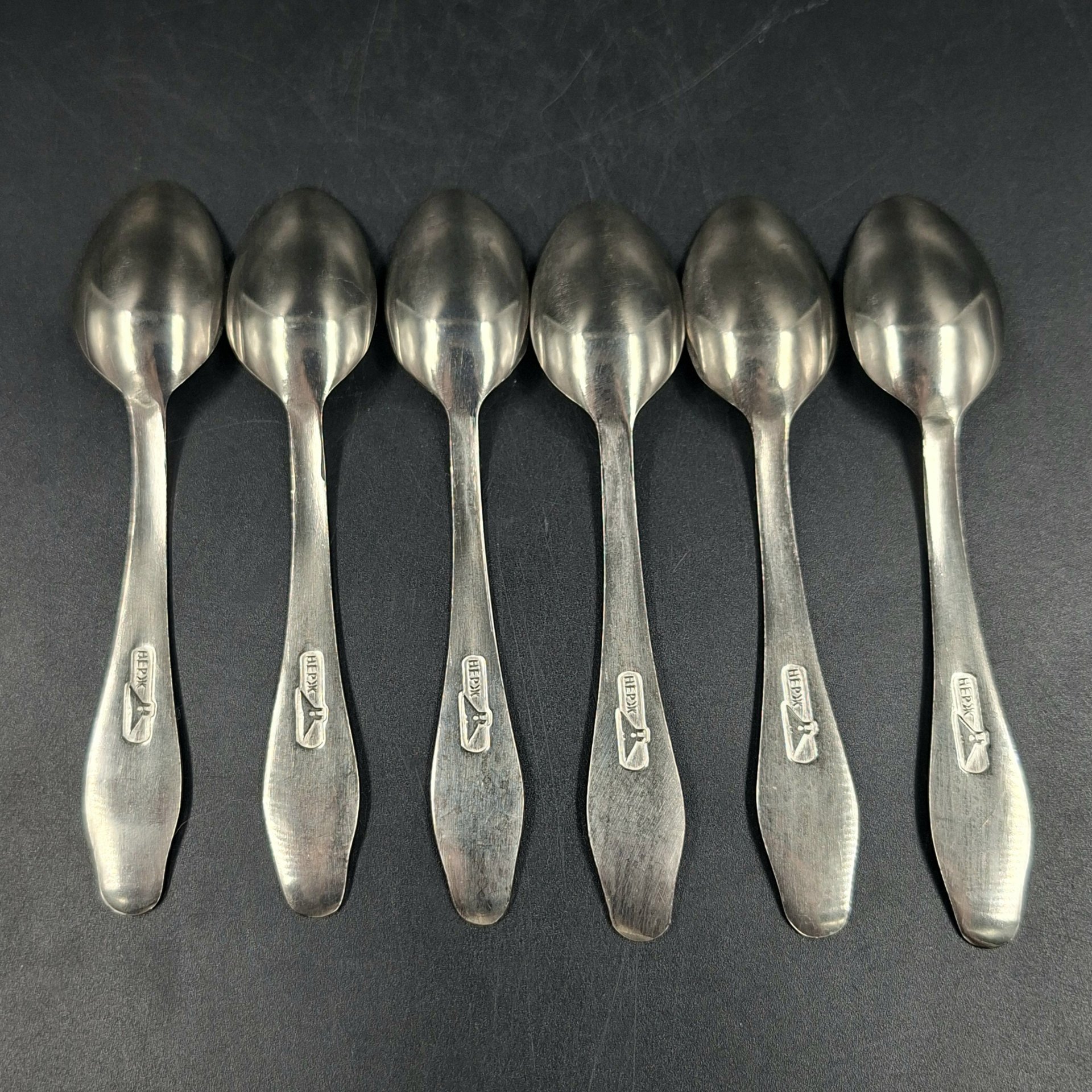 Набор из шести кофейных ложек, нержавеющая сталь, СССР, 1970-1990 гг.