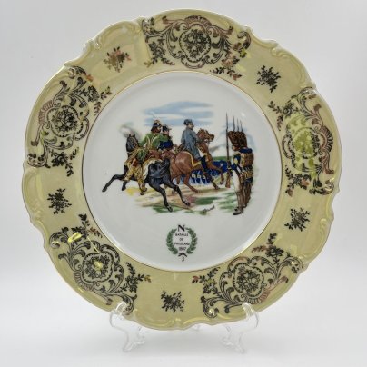 Тарелка декоративная "Фридландское сражение, 1807 г.", Leni or Erich Parbus, фарфор, люстр, деколь, золочение, Германия, 1960-1980 гг.