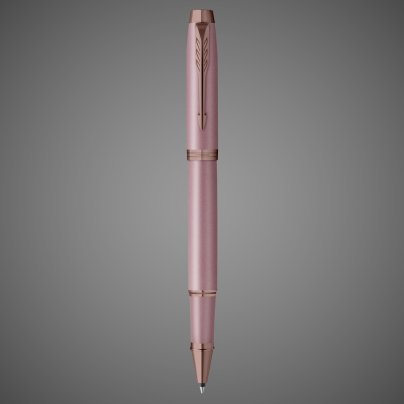 Ручка-роллер Parker "IM Mauve Bronze Trim" черная, 0,5мм, подарочная упаковка, Лаки и смолы: лак, латунь