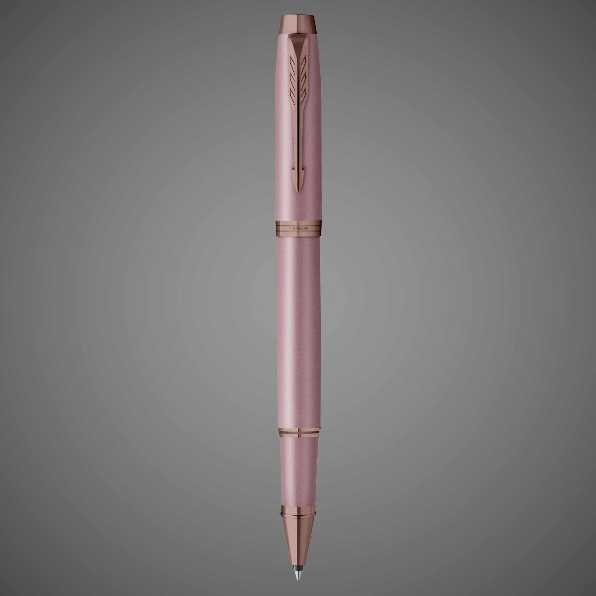 Ручка-роллер Parker "IM Mauve Bronze Trim" черная, 0,5мм, подарочная упаковка, Лаки и смолы: лак, латунь