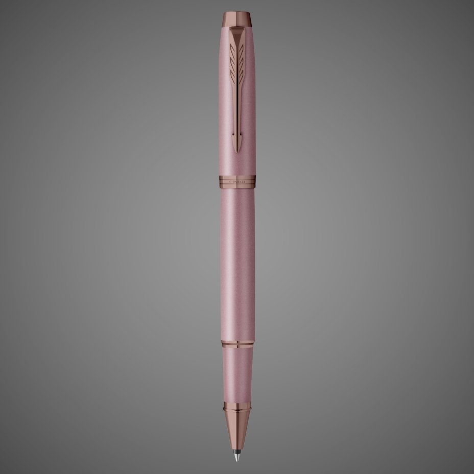 Ручка-роллер Parker "IM Mauve Bronze Trim" черная, 0,5мм, подарочная упаковка, Лаки и смолы: лак, латунь