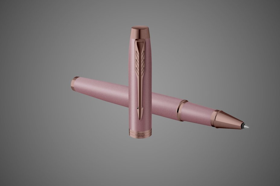 Ручка-роллер Parker "IM Mauve Bronze Trim" черная, 0,5мм, подарочная упаковка, Лаки и смолы: лак, латунь