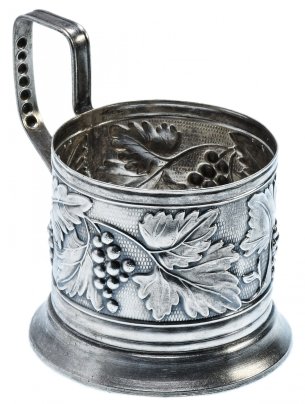 Подстаканник "Виноградная лоза", мельхиор, СССР, 1958 г.