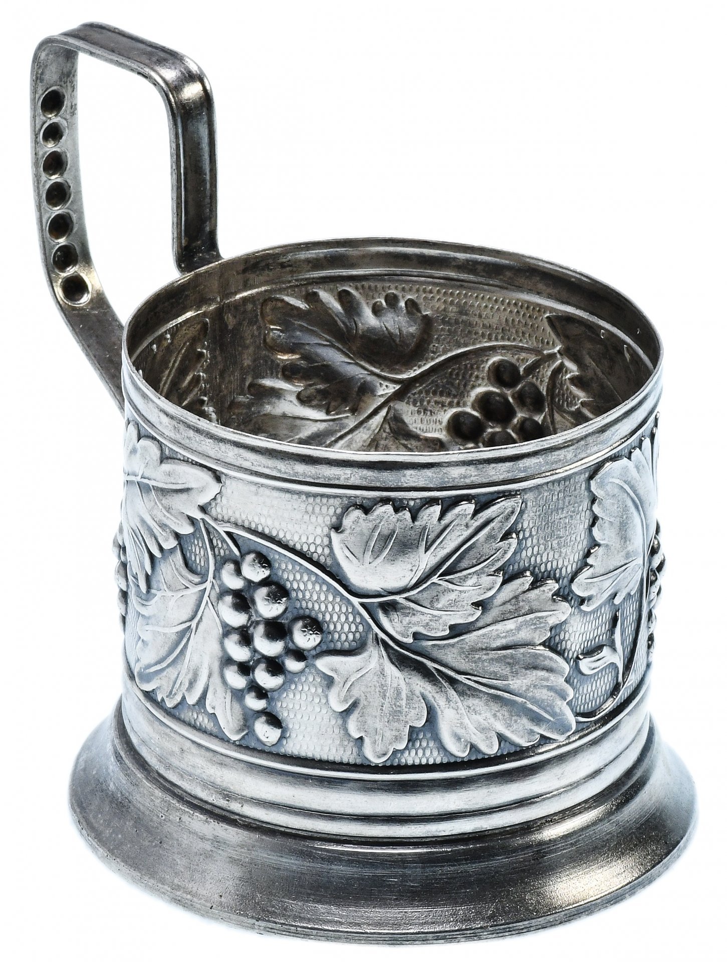 Подстаканник "Виноградная лоза", мельхиор, СССР, 1958 г.