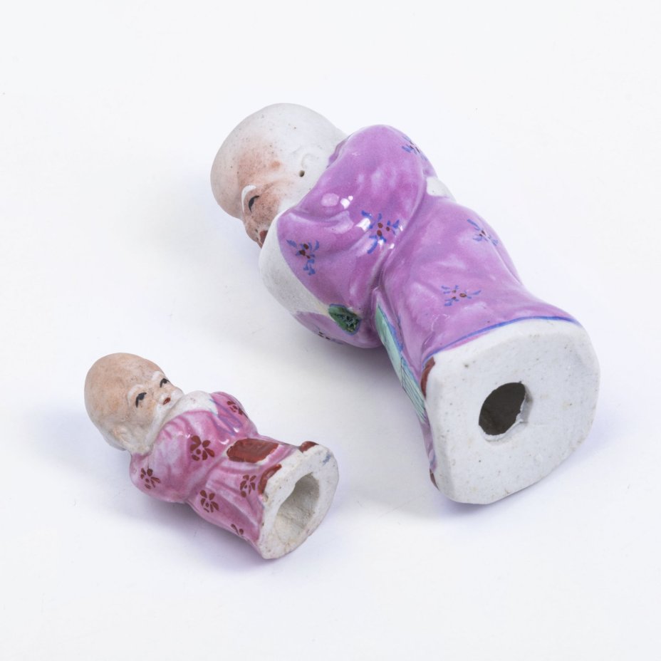Набор из 2 статуэток "Шоу-син" (Бог долголетия), фарфор, роспись, Китай, 1950-1970 гг.